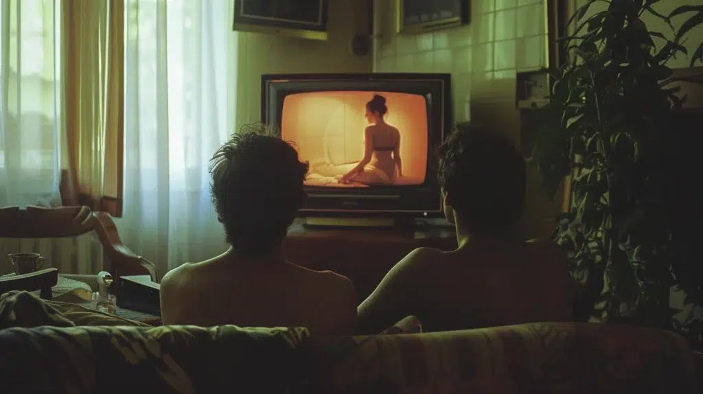 Io e Pedro al casa mia, mentre guardiamo il video di mia moglie porca